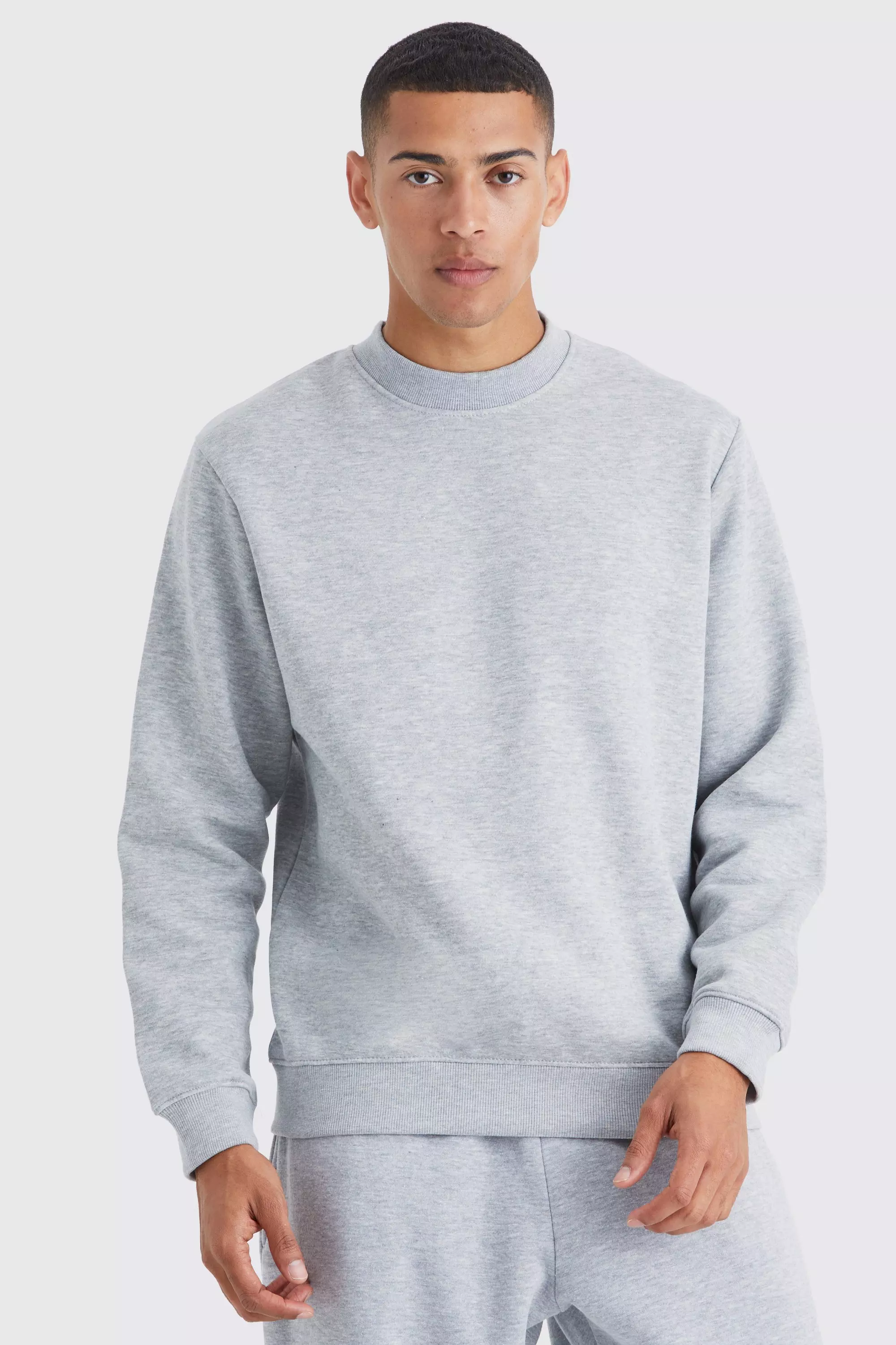 Grey crew neck sweatshirt on sale mens